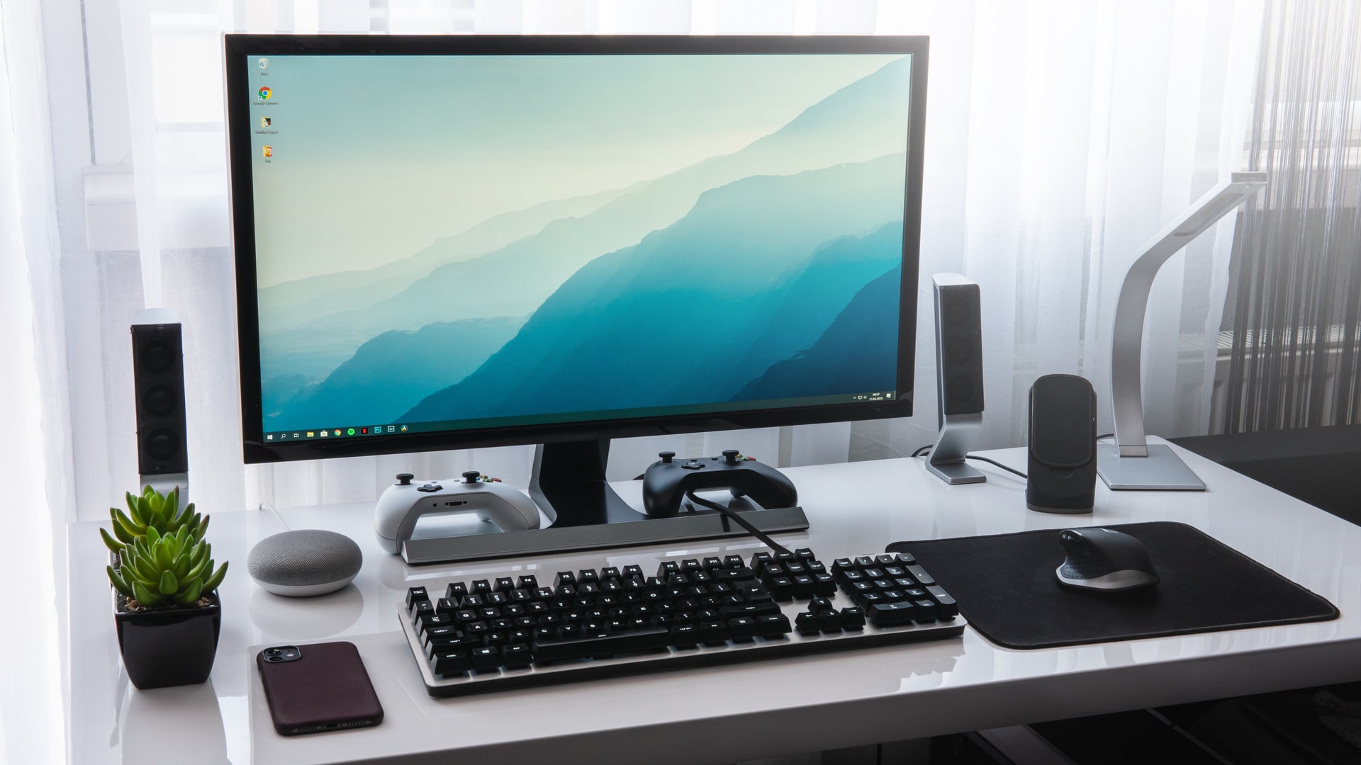 Modern desktop computer setup